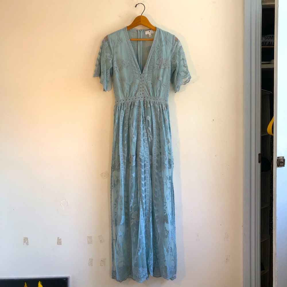 Socialite teal lace dress women’s size small